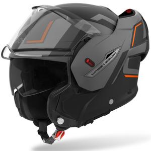 Casco moto Airoh Mathisse 2 Genius flip-up arancione opaco