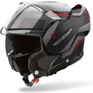 Casco moto Airoh Mathisse 2 Magnet grigio opaco-nero-rosso