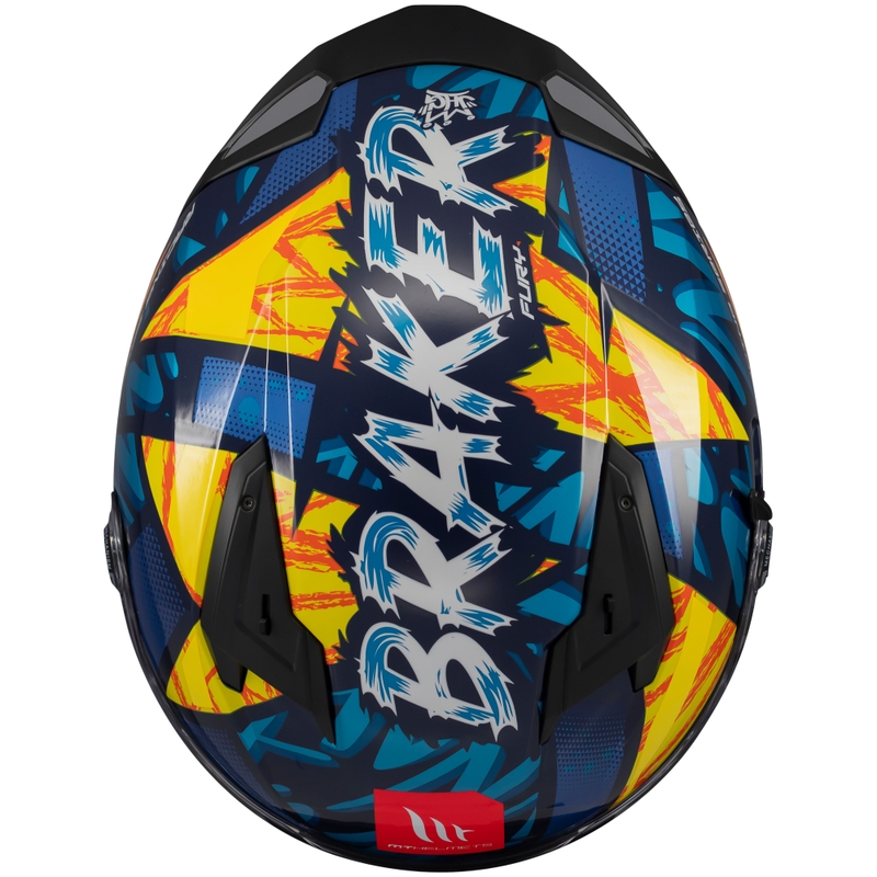 Casco integrale da moto MT Braker SV Fury blu-giallo