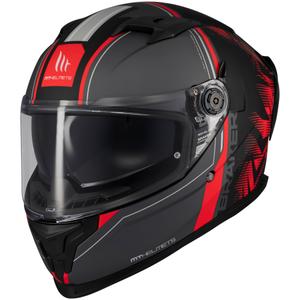 Casco integrale da moto MT Braker SV Charm nero opaco-rosso