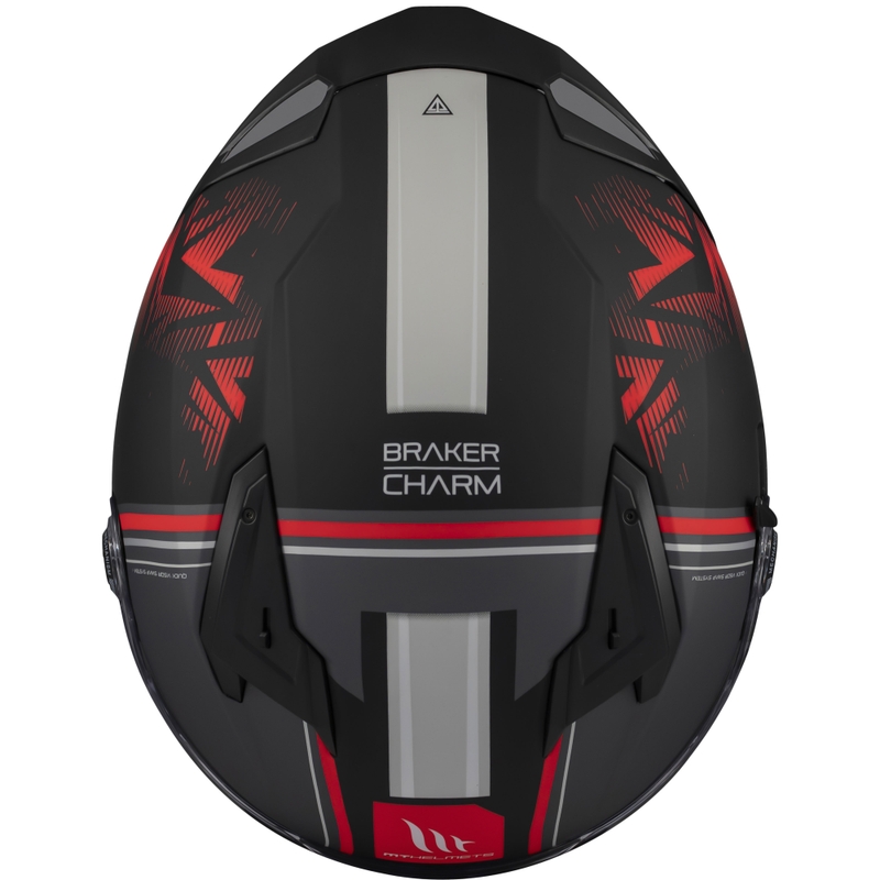 Casco integrale da moto MT Braker SV Charm nero opaco-rosso