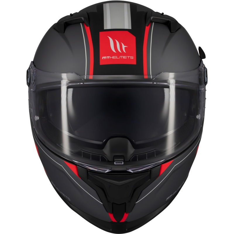 Casco integrale da moto MT Braker SV Charm nero opaco-rosso