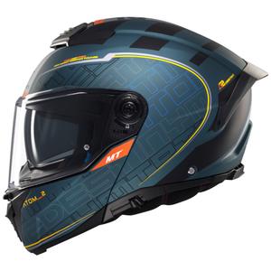 Casco moto flip-up MT Atom 2 SV Destiny verde opaco-nero