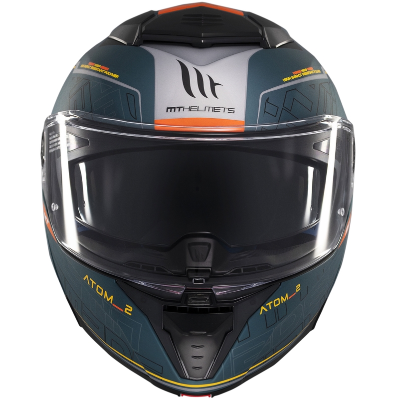 Casco moto flip-up MT Atom 2 SV Destiny verde opaco-nero