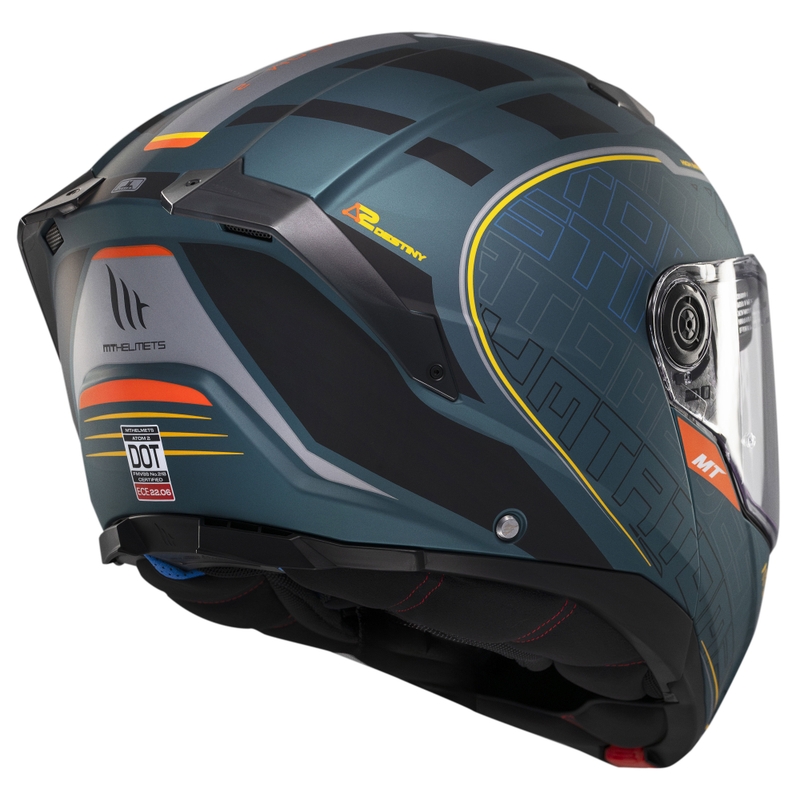 Casco moto flip-up MT Atom 2 SV Destiny verde opaco-nero