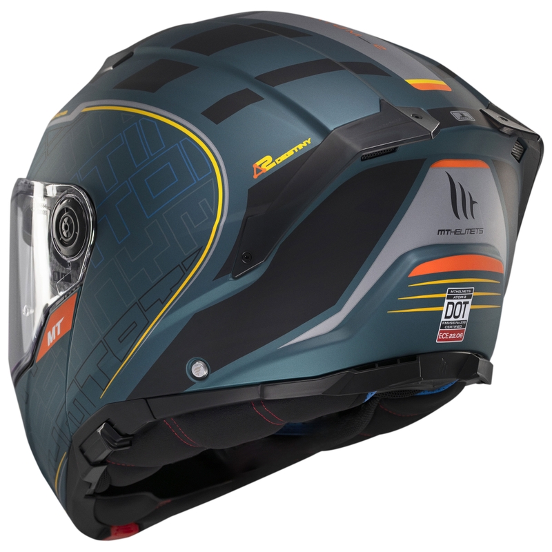 Casco moto flip-up MT Atom 2 SV Destiny verde opaco-nero