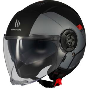 Casco moto jet MT Viale SV S Advance nero opaco-grigio