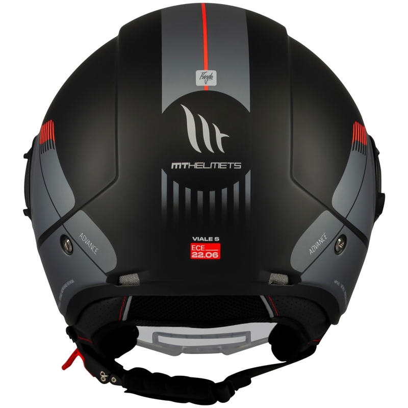 Casco moto jet MT Viale SV S Advance nero opaco-grigio