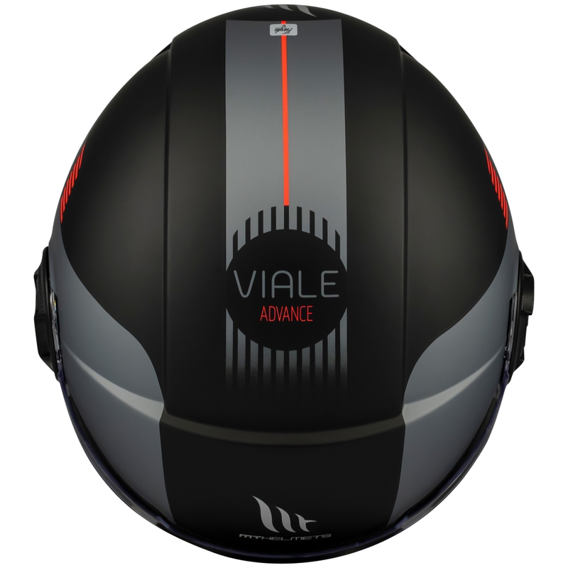 Casco moto jet MT Viale SV S Advance nero opaco-grigio