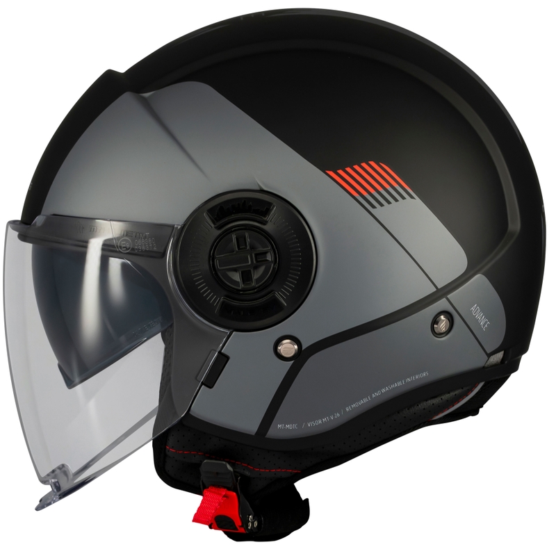 Casco moto jet MT Viale SV S Advance nero opaco-grigio