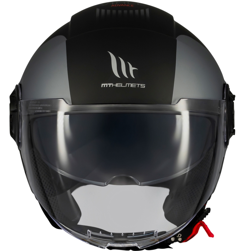 Casco moto jet MT Viale SV S Advance nero opaco-grigio