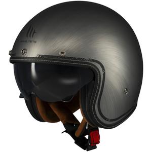 Casco moto jet MT Le Mans 2 SV Scratched Chrome grigio opaco