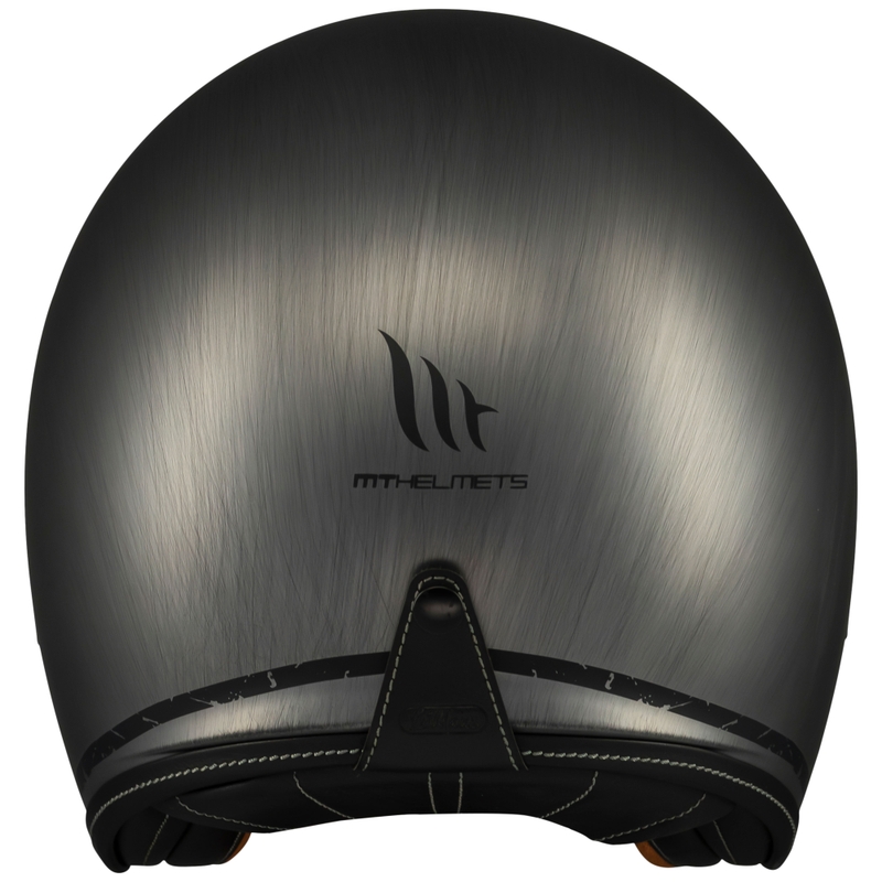 Casco moto jet MT Le Mans 2 SV Scratched Chrome grigio opaco