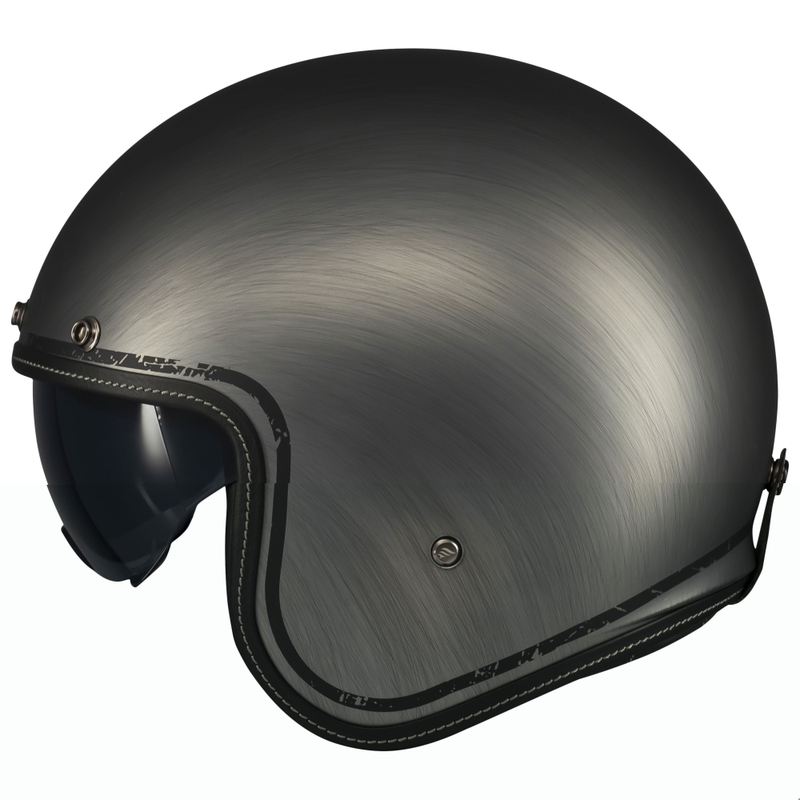 Casco moto jet MT Le Mans 2 SV Scratched Chrome grigio opaco