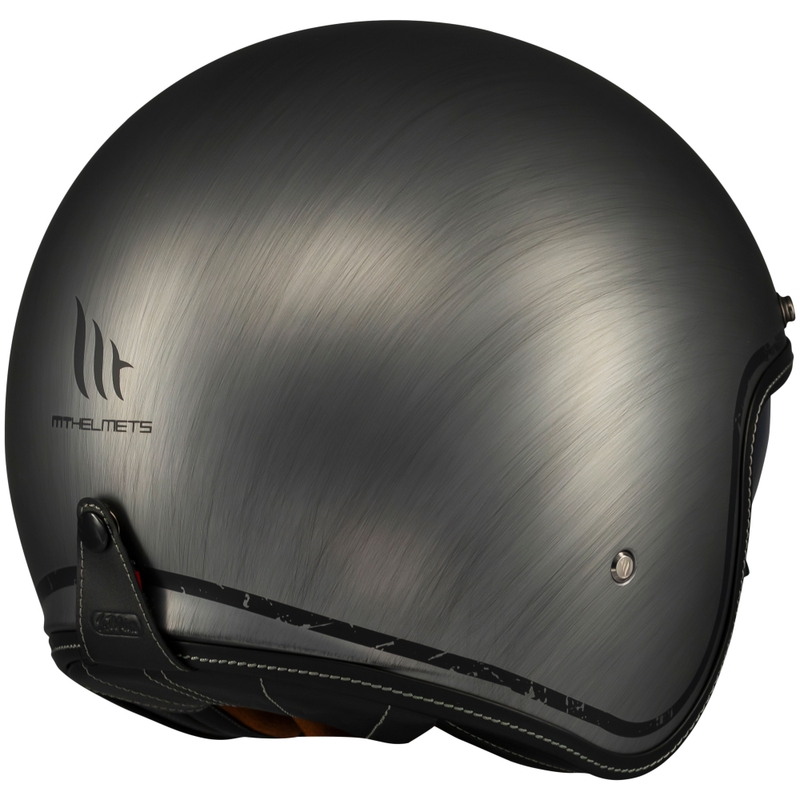 Casco moto jet MT Le Mans 2 SV Scratched Chrome grigio opaco