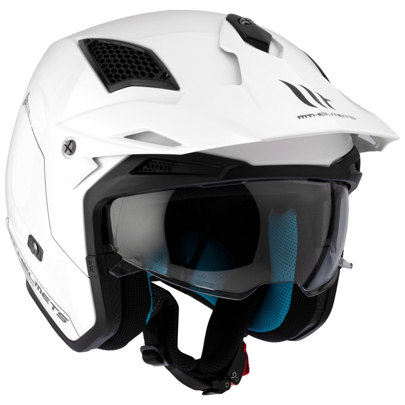Casco moto trial aperto MT District SV Solid bianco