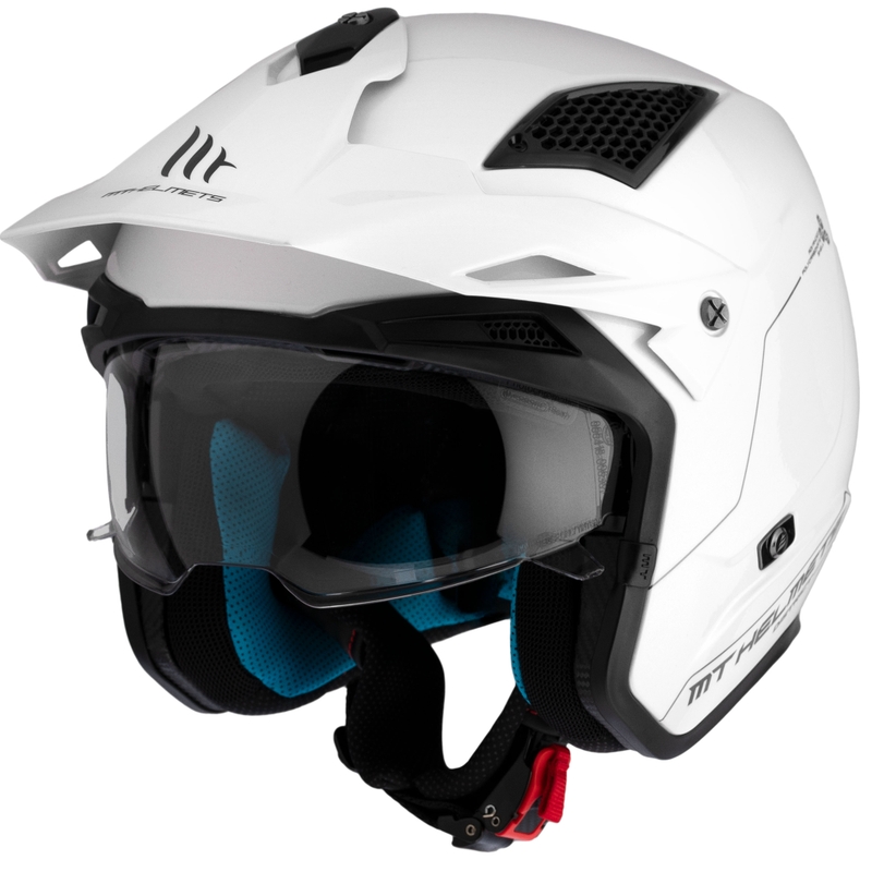 Casco moto trial aperto MT District SV Solid bianco