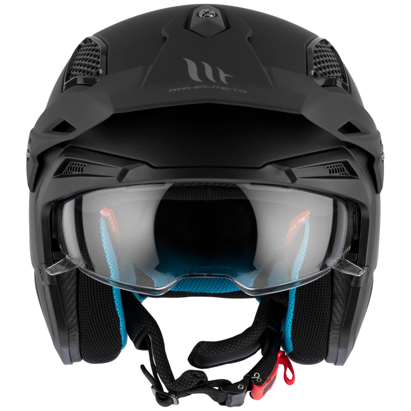 Casco moto trial MT District SV Solid Open Face Nero opaco
