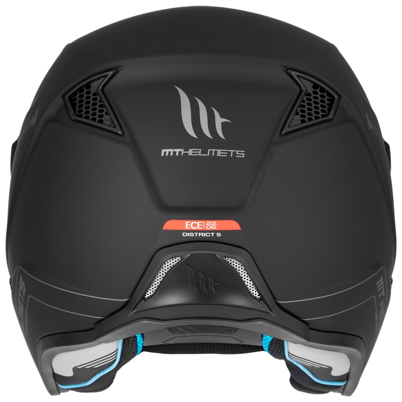 Casco moto trial MT District SV Solid Open Face Nero opaco