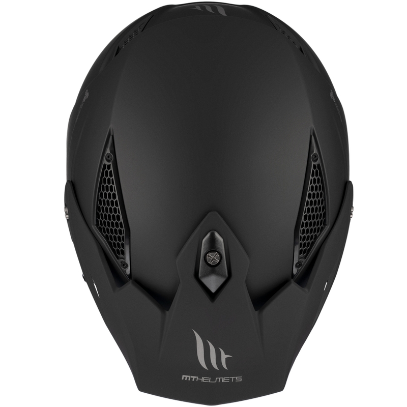 Casco moto trial MT District SV Solid Open Face Nero opaco