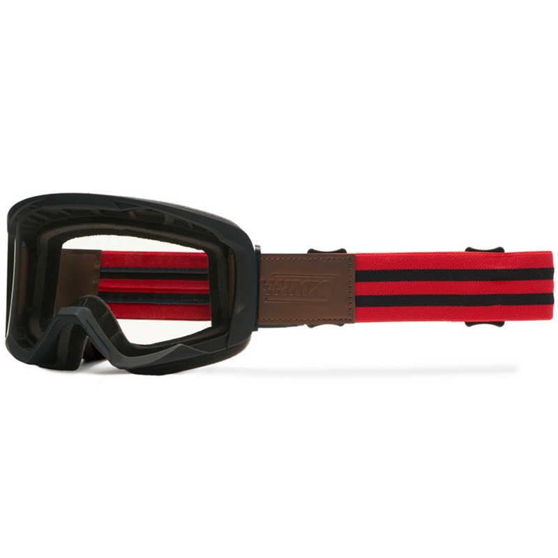 Occhiali da motocross iMX Endurance Rust nero-rosso con plexiglass fumé