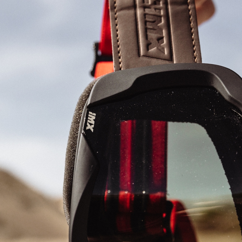 Occhiali da motocross iMX Endurance Rust nero-rosso con plexiglass fumé