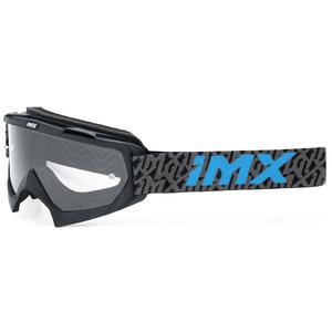 Occhiali da motocross iMX Mud nero-grigio-blu con plexiglass trasparente