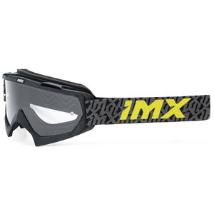 Occhiali da motocross iMX Mud nero-grigio-giallo fluo con plexiglass trasparente