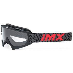 Occhiali da motocross iMX Mud nero-grigio-rosso con plexiglass trasparente