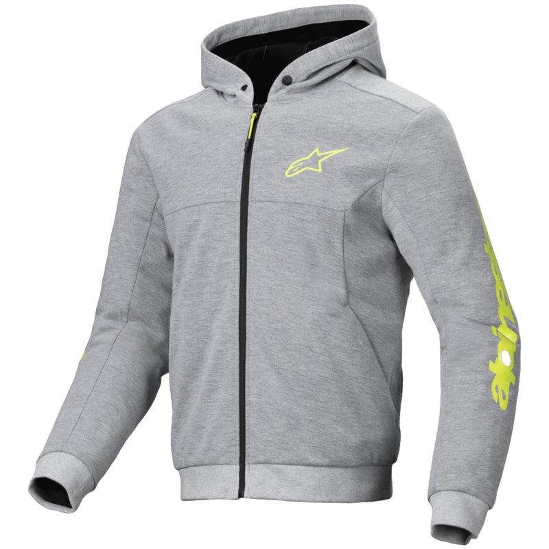 Felpa da moto Alpinestars Chrome V2 Sport grigio-giallo