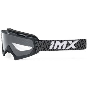 Occhiali da motocross iMX Mud nero-grigio-bianco con plexiglass trasparente