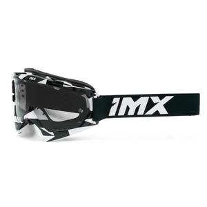 Occhiali da motocross iMX Mud bianco-nero con plexiglass trasparente
