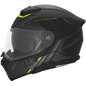 Casco moto flip-up NOX N967 Synchro nero opaco-giallo fluo
