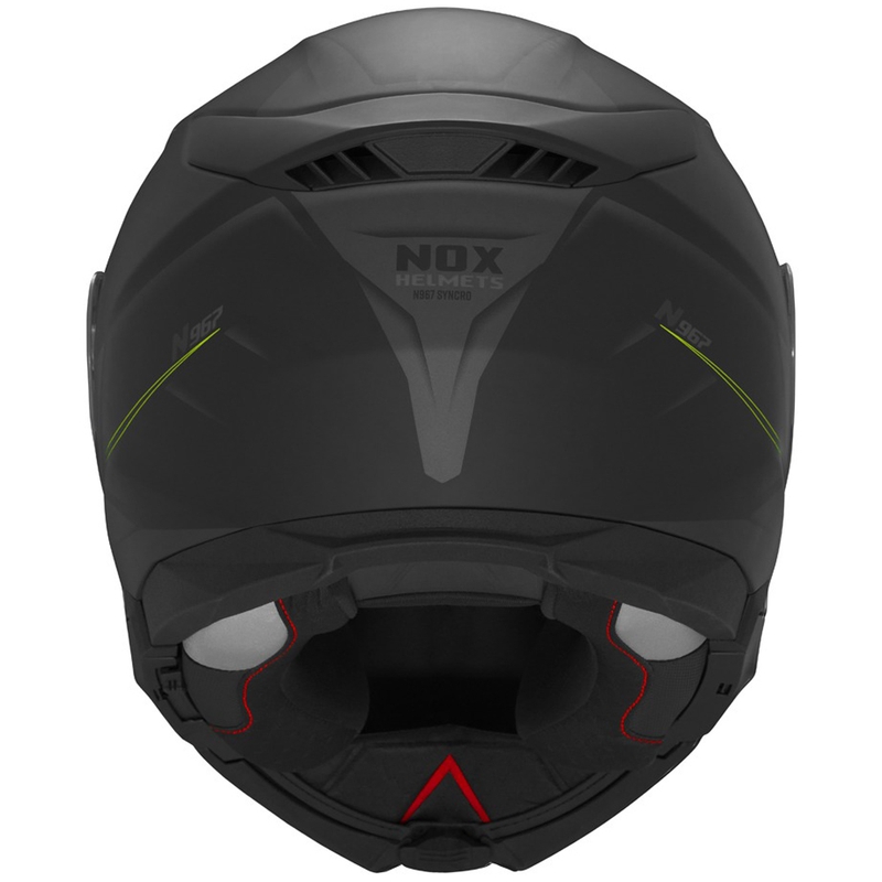 Casco moto apribile NOX N967 Synchro nero opaco-giallo fluo