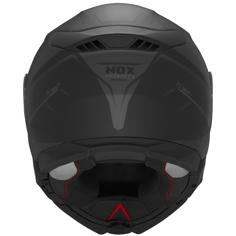 Casco da moto flip-up NOX N967 Synchro nero opaco-grigio