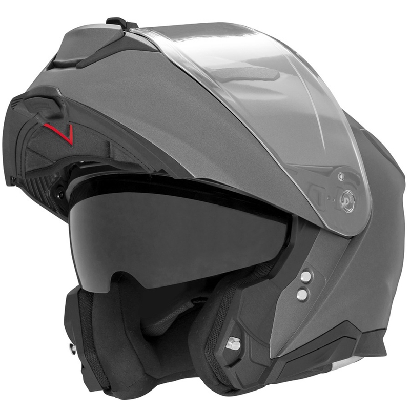 Casco moto flip-up NOX N967 titanio