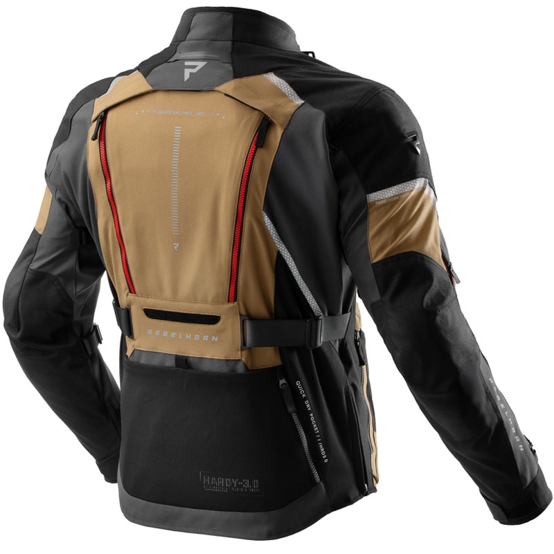 Giacca moto Rebelhorn Hardy 3.0 beige-grigio-rosso
