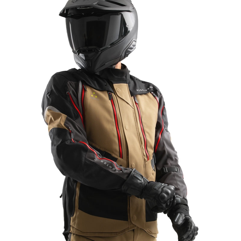Giacca moto Rebelhorn Hardy 3.0 beige-grigio-rosso
