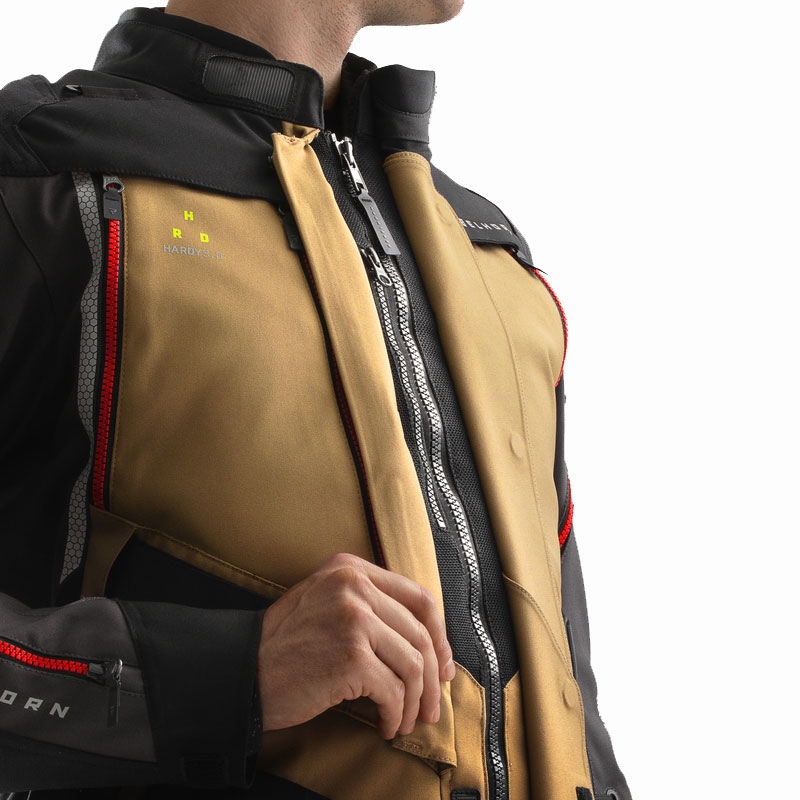 Giacca moto Rebelhorn Hardy 3.0 beige-grigio-rosso