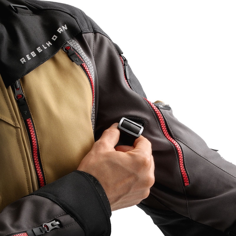 Giacca moto Rebelhorn Hardy 3.0 beige-grigio-rosso