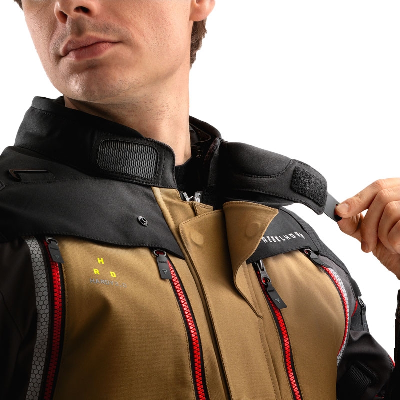 Giacca moto Rebelhorn Hardy 3.0 beige-grigio-rosso