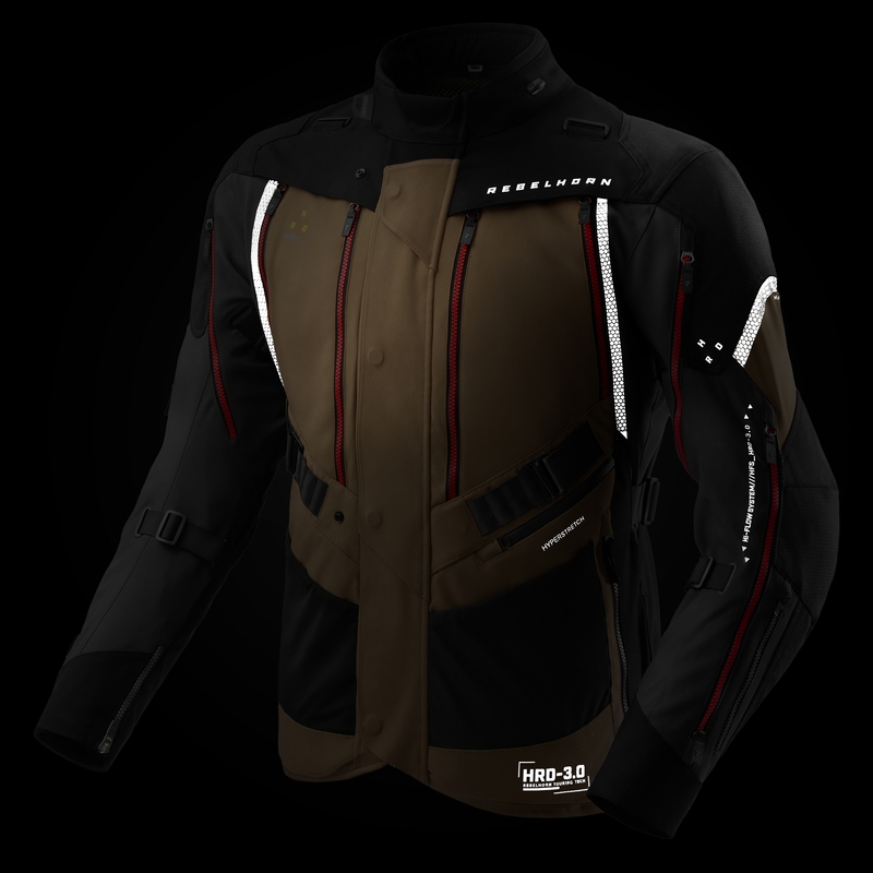 Giacca moto Rebelhorn Hardy 3.0 beige-grigio-rosso