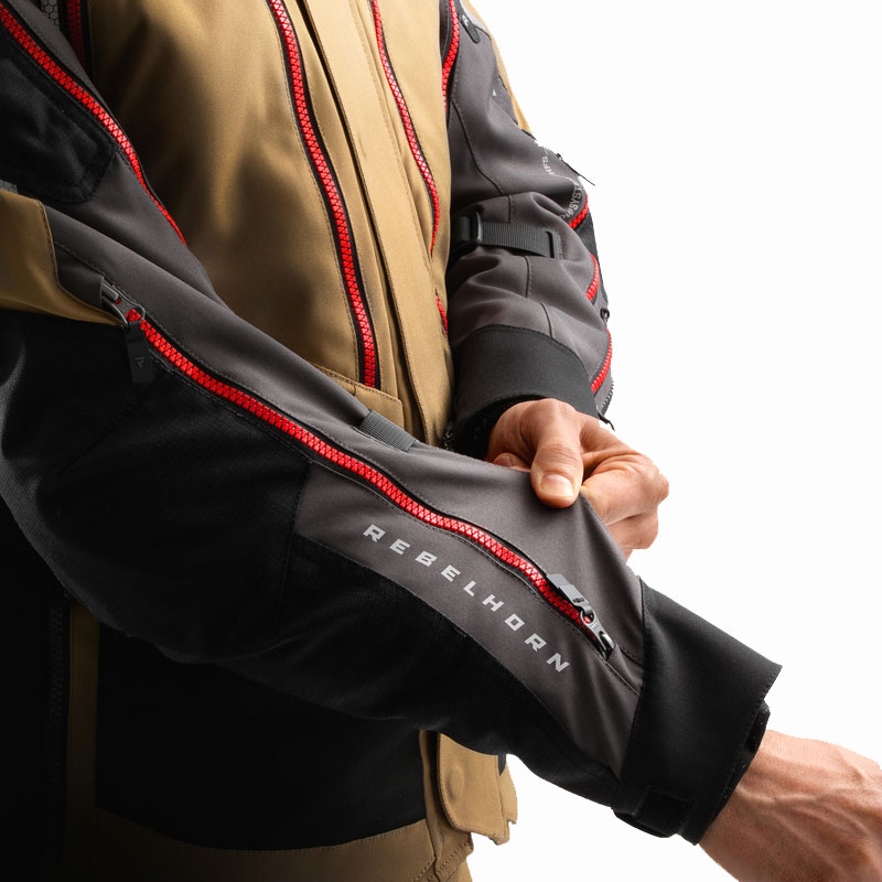 Giacca moto Rebelhorn Hardy 3.0 beige-grigio-rosso
