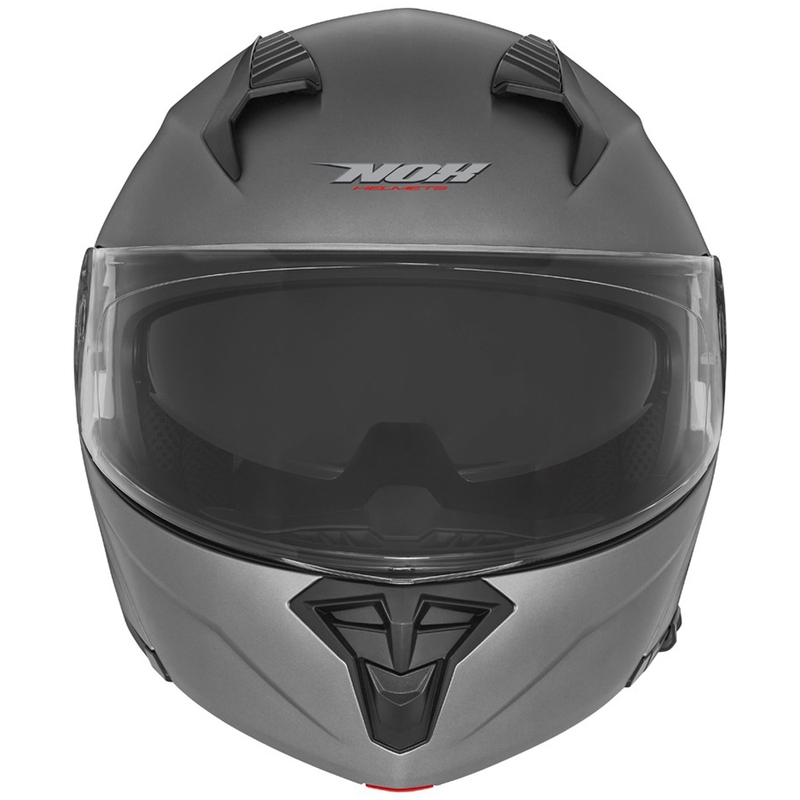 Casco moto flip-up NOX N968 titanio
