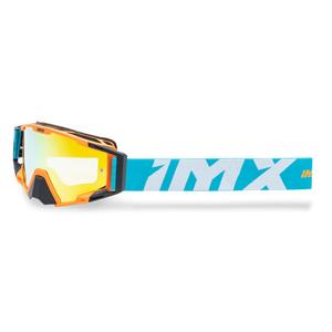 Occhiali da motocross iMX Sand arancio-blu-bianco con plexiglass iridium