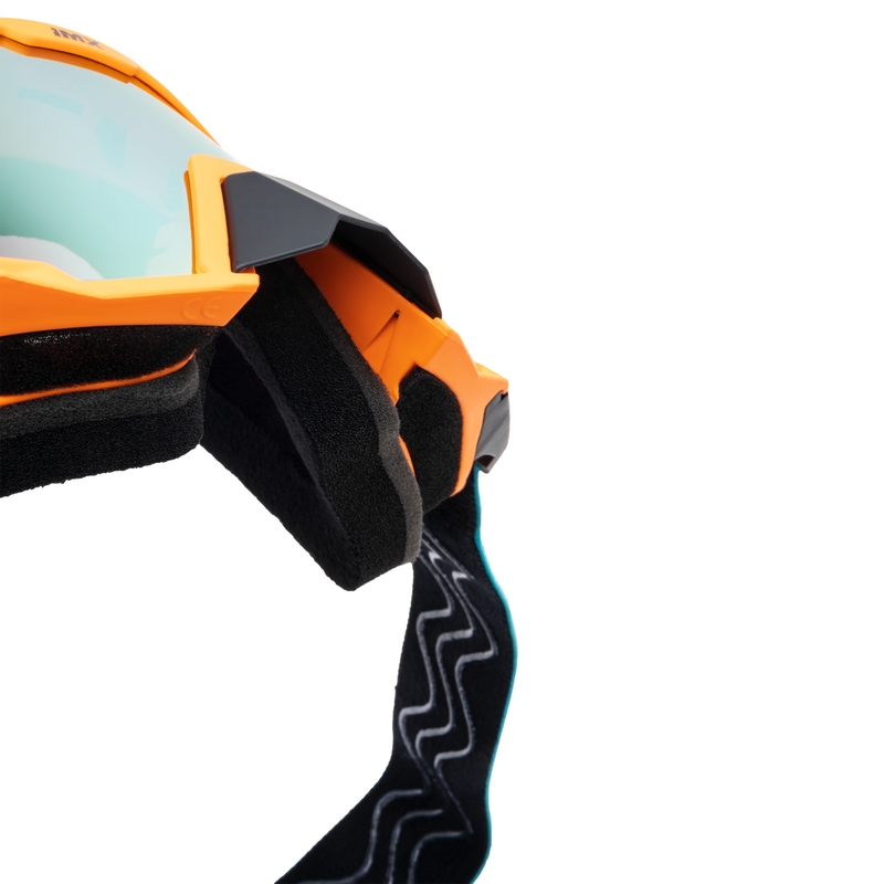 Occhiali da motocross iMX Sand arancio-blu-bianco con plexiglass iridium
