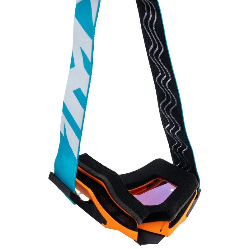 Occhiali da motocross iMX Sand arancio-blu-bianco con plexiglass iridium