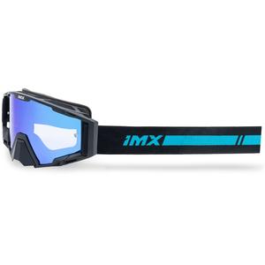 Occhiali da motocross iMX Sand nero-blu con plexiglass iridium blu