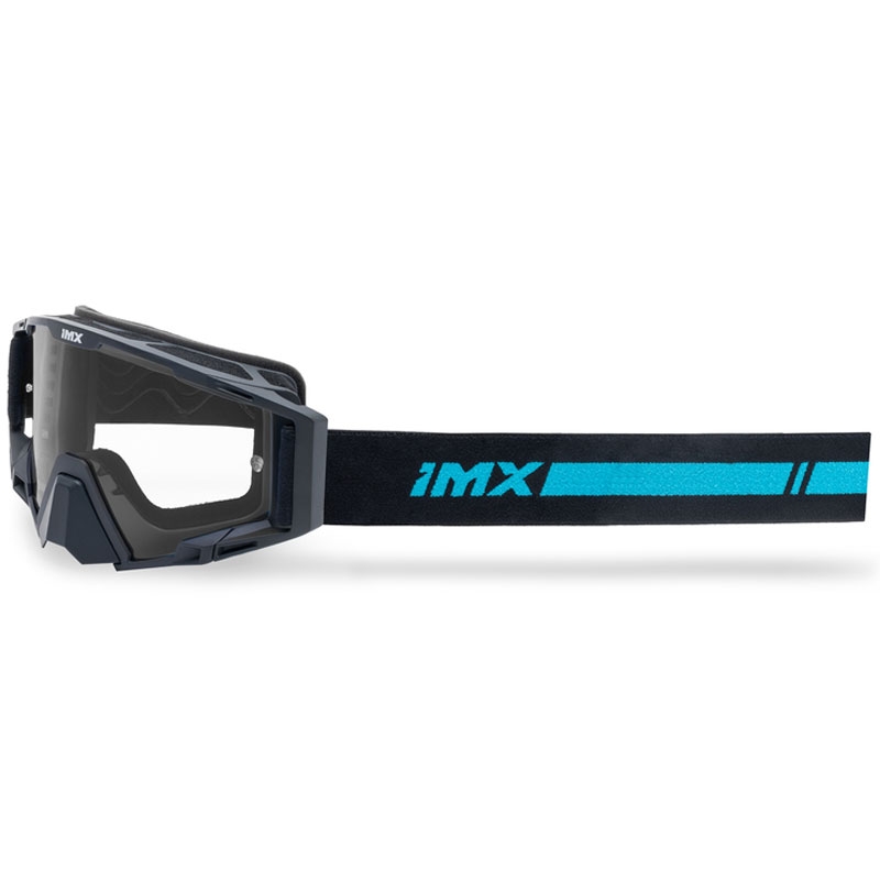 Occhiali da motocross iMX Sand nero-blu con plexiglass iridium blu