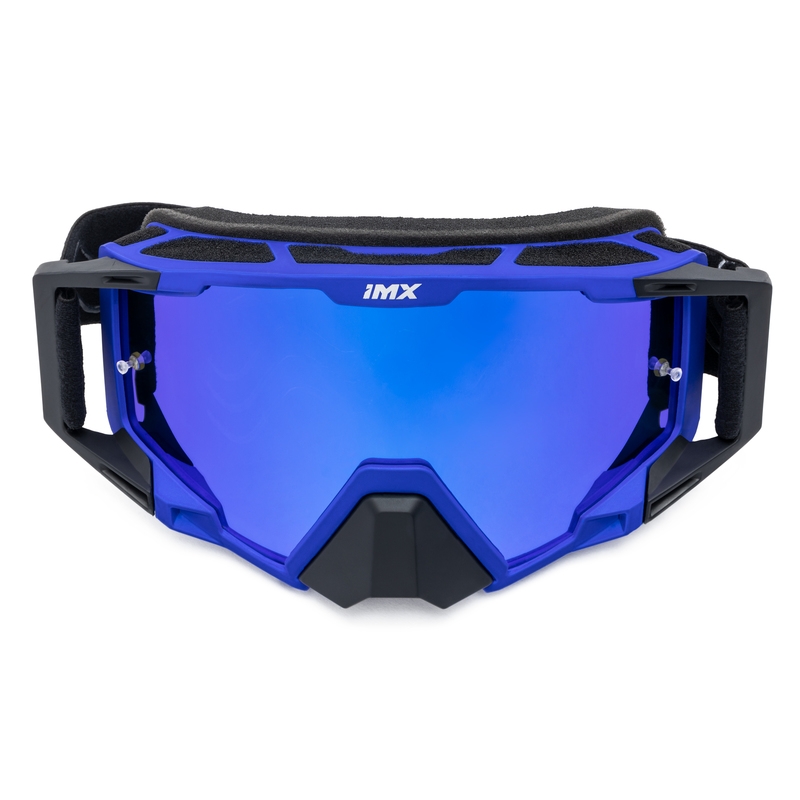 Occhiali da motocross iMX Sand nero-blu con plexiglass iridium
